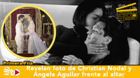 Revelan foto de Christian Nodal y Ángela Aguilar frente al altar